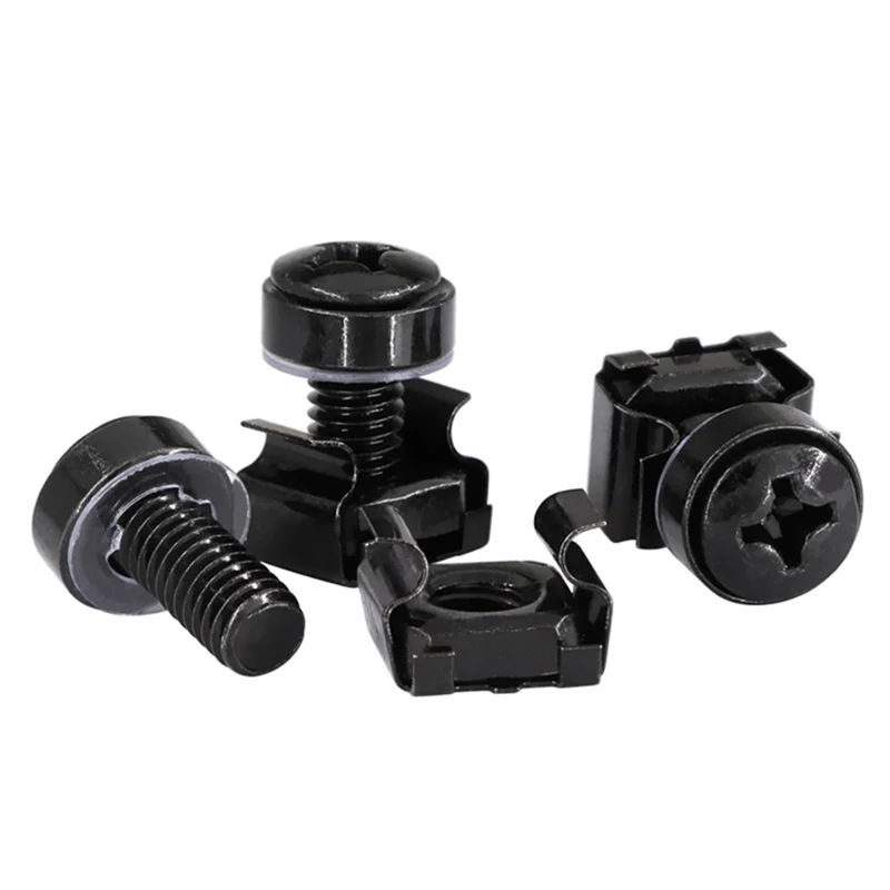 

ABRB-200Pcs M6x16mm Клетка для монтажа в стойку компьютера Винты и гайки и шайбы для монтажа в стойку серверного шкафа