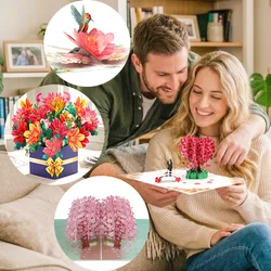 3D Pop UP Lovely Card for Wife Mom friend Gift Birthday Anniversary Wedding Invitation Mothers Day Greeting Thank You Cards