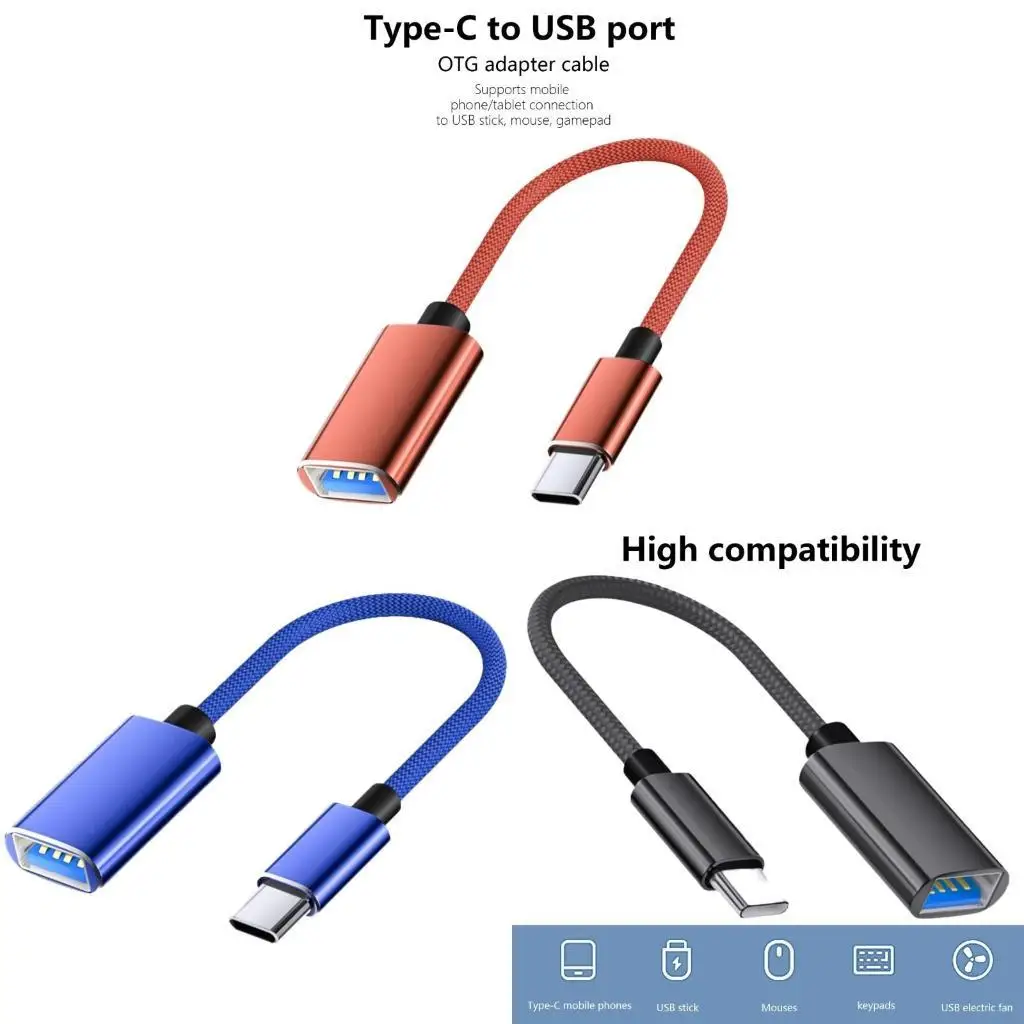 E1PF 15cm USB C Male to USB Female Converters Cable Cord Short Connection Data Wire