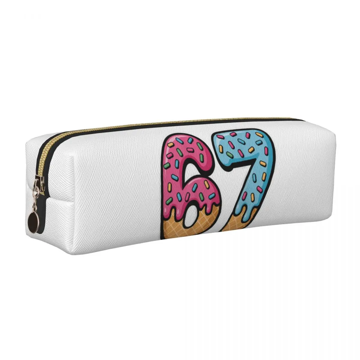 Estuche para lápices Six Seven Ice Cream Drip Cool Meme 67, caja para lápices, portalápices, bolsa de almacenamiento grande para niños, suministros escolares, regalos, papelería