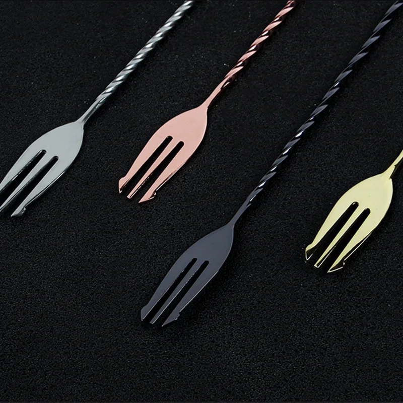 30 40 50cm Bar Spoon With Fork - Bar Spoon Twisted ulasan dan harga