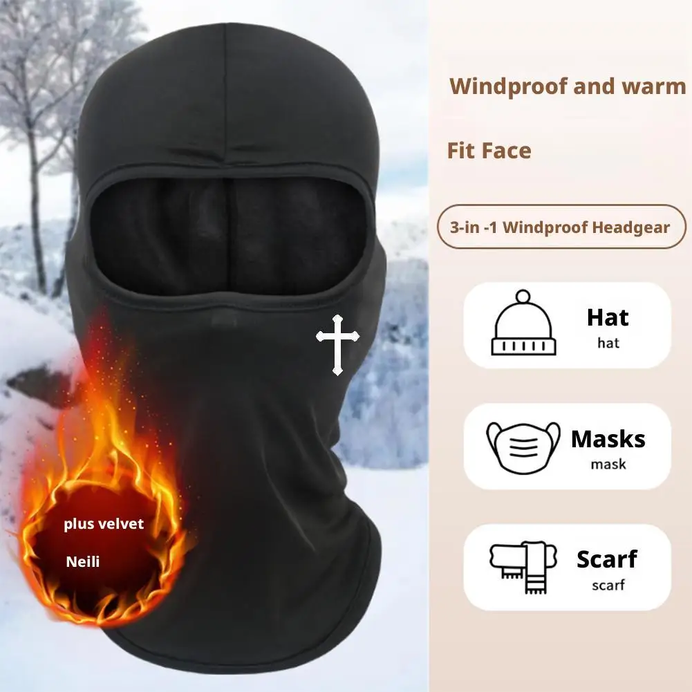 قناع وجه من الصوف البوليستر الحراري بالاكلافا، قناع شتوي مقاوم للرياح ودافئ للحماية من الأشعة فوق البنفسجية للدراجات النارية على الجليد وركوب الخيل