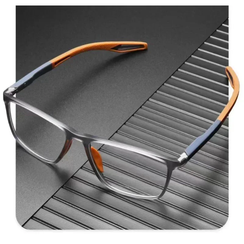 Sports Fashion Reading Glasses Men\'s Ultra Light HD Blue Light Blocking Glassescomfortable Non-slip Square Glasses