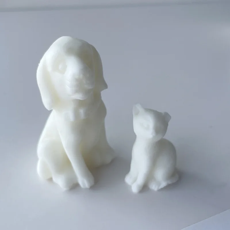 Puppy Silicone Mold Beagle DIY Cat Kitten Large Ear Puppy Aroma Candle Plaster Expoxy Pendant Mold