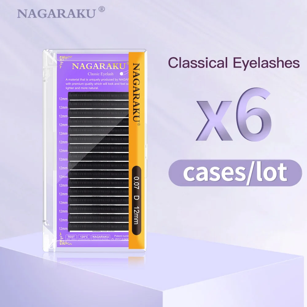 NAGARAKU All Size 6 Cases C D DD Curl Faux Mink Eyelashes Extension Individual Eyelashes Premium Artificial Fake False Eyelashes