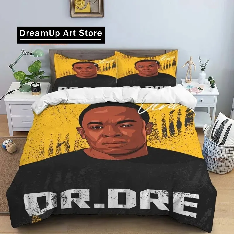 Rapper Hiphop Dr. Dre Sheets Quilt Covers Bedding Dormitory Sheets Three-piece Bedding Set Three-piece Soft Warm Bedding Set