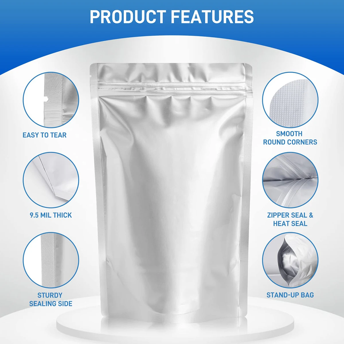 

Aluminum Foil Bag With Zipper Independent Packaging Light Shielding Isolation Moisture-proof Mold Proof Food Storage Bag