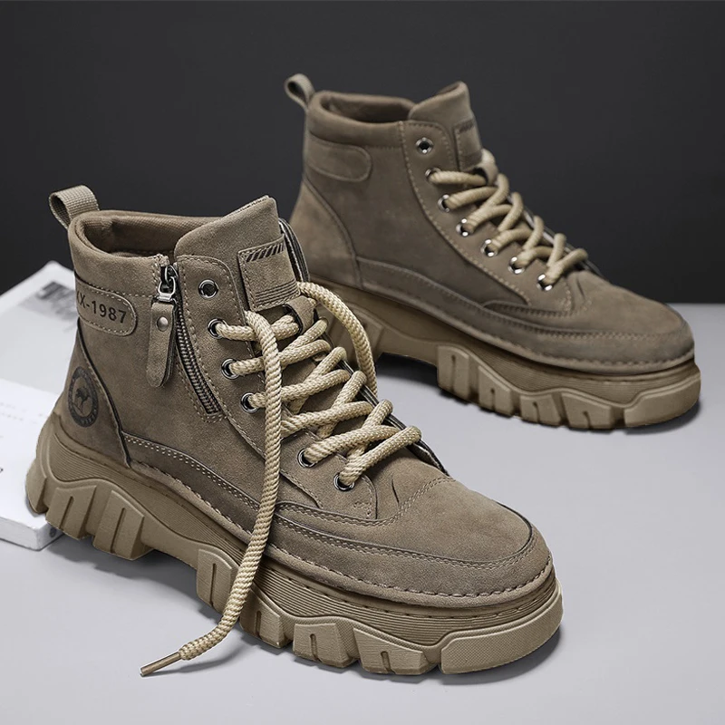 CYYTL Mens Shoes Casual Winter Boots Leather Cowboy Chelsea Tactical Combat Outdoor Hiking Ankle Sneakers Designer Luxury Tennis