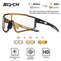 SCVCN Outdoor Photochromic Protective Glasses Cycling Sunglasses Men MTB Bike Glasses Women Sports Bicycle UV400 Goggles New