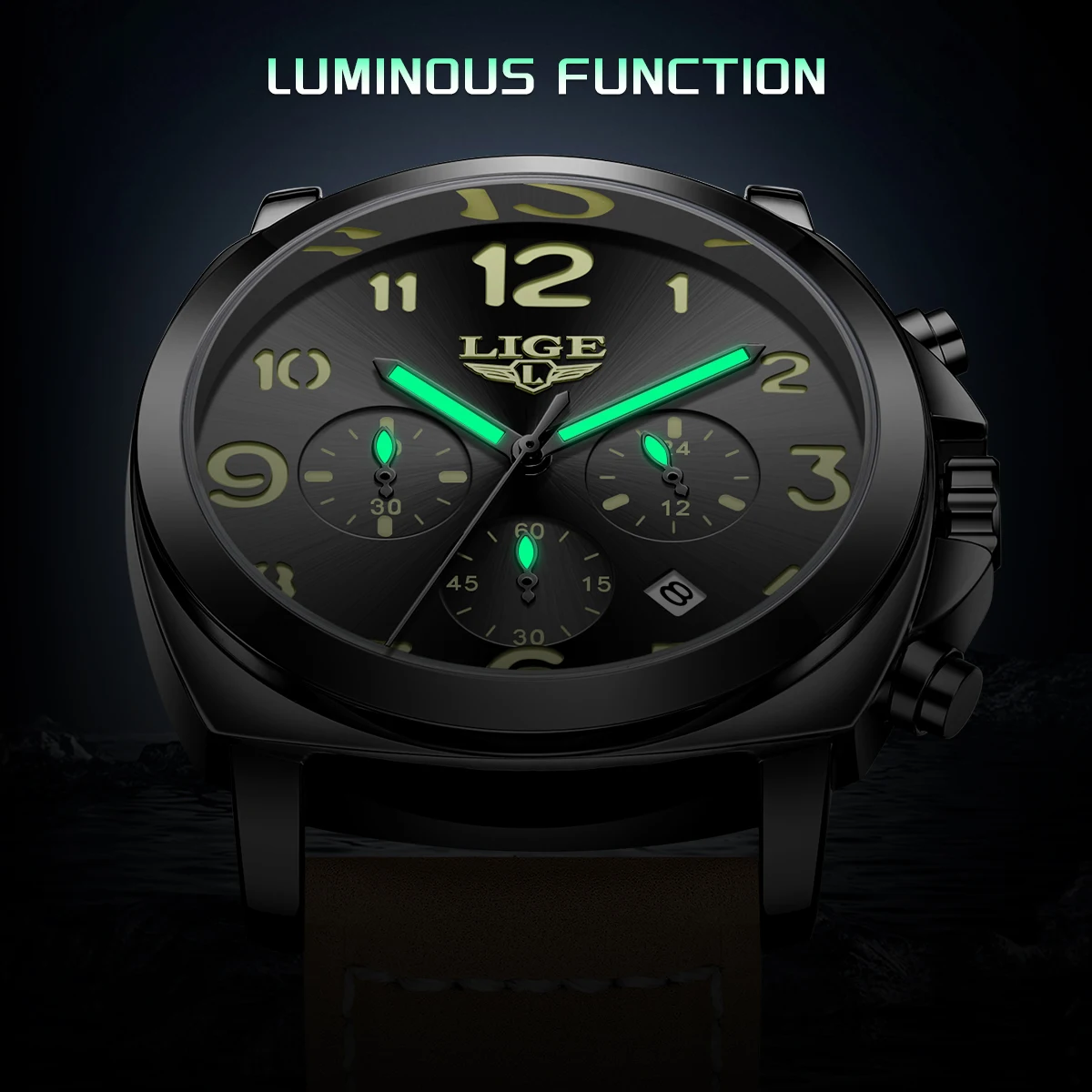 

LIGE Топ Роскошные Военные Часы Для Мужчин Водонепроницаемые Светящиеся Кожаные Мужские Часы Кварцевые Высокое Качество Мужские Спортивные Часы Мужской Reloj