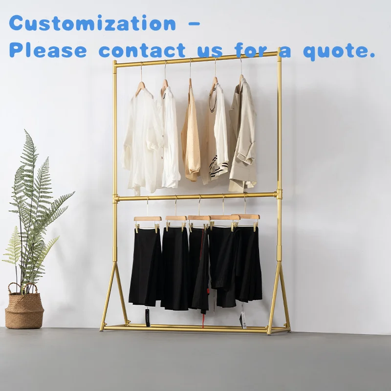 

custom.Fashion Boutique Hangers Metal Clothing Hanging Racks Garment Store Display Shelf Stands Retail Shop Fittings