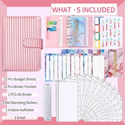 A6 Solid Color Financial Loose-leaf Notebook Binder Planner Money Organizer Cash Budget Planner Handbook School Office Supply