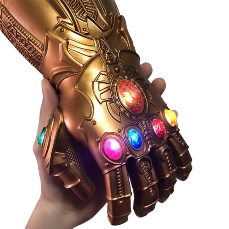 

34.5cm Detachable Glowing Gems Avengers Thanos Wearable Gloves Cosplay Props Movie Peripherals Model Party Anime Prop Gift