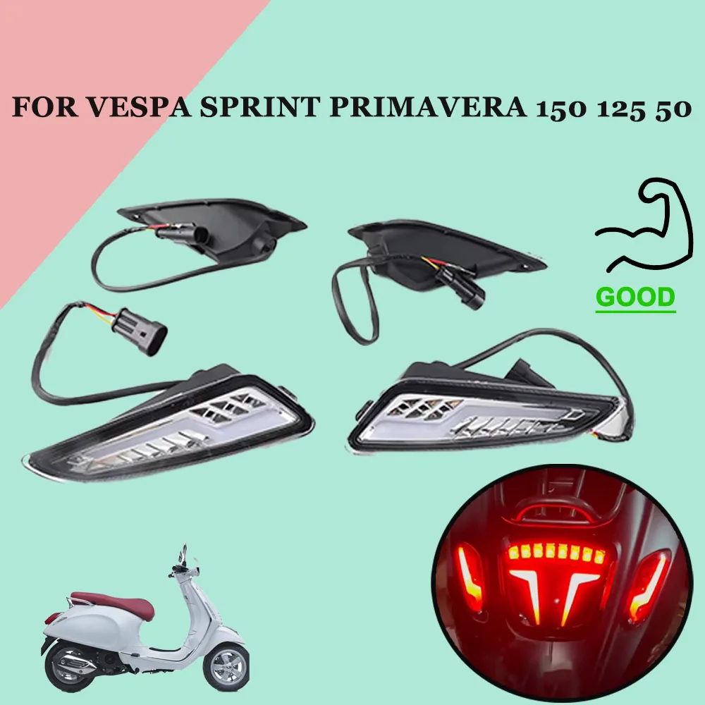 

Для Vespa Sprint Primavera 150 125 50, аксессуары для мотоциклов Elettrica, передний и задний светодиодный индикатор указателя поворота, направляющая лампа