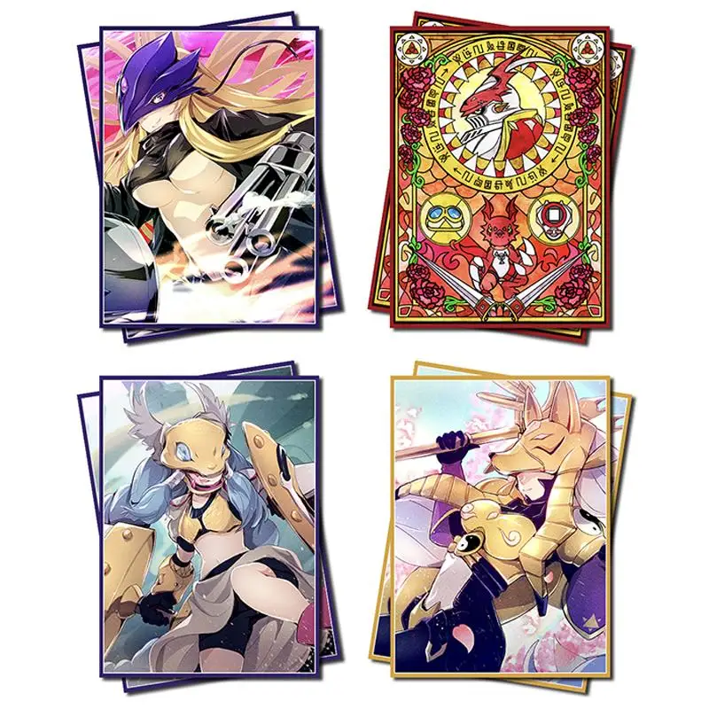 

x60Pcs/set Digimon Adventure Dtcg Card Sleeve Dukemon Mugendramon Anime Game Collection Card Protective Case Toy 67x92mm