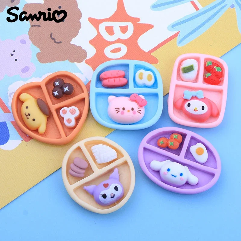 

10Pcs New Anime Kawaii Sanrio Hello Kitty Resin Accessories Kuromi Cinnamoroll Refrigerator Magnet Hairpin DIY Patch Wholesale