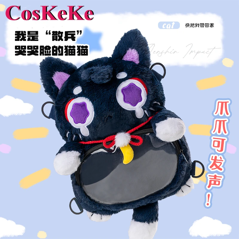 

CosKeKe Scaramouche Bag Cosplay Anime Game Genshin Impact Peripheral Lovely Plush Backpack Cat Cry Face Doll Bag Fashion Itabag