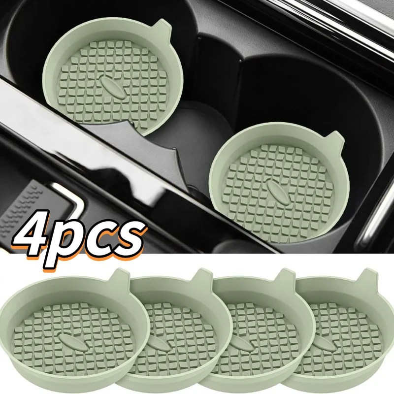 4pc Set  Silicone Round Coasters Non Slip Waterproof for Car Home Office Cup Mat Heat Resistant Drink Coaster