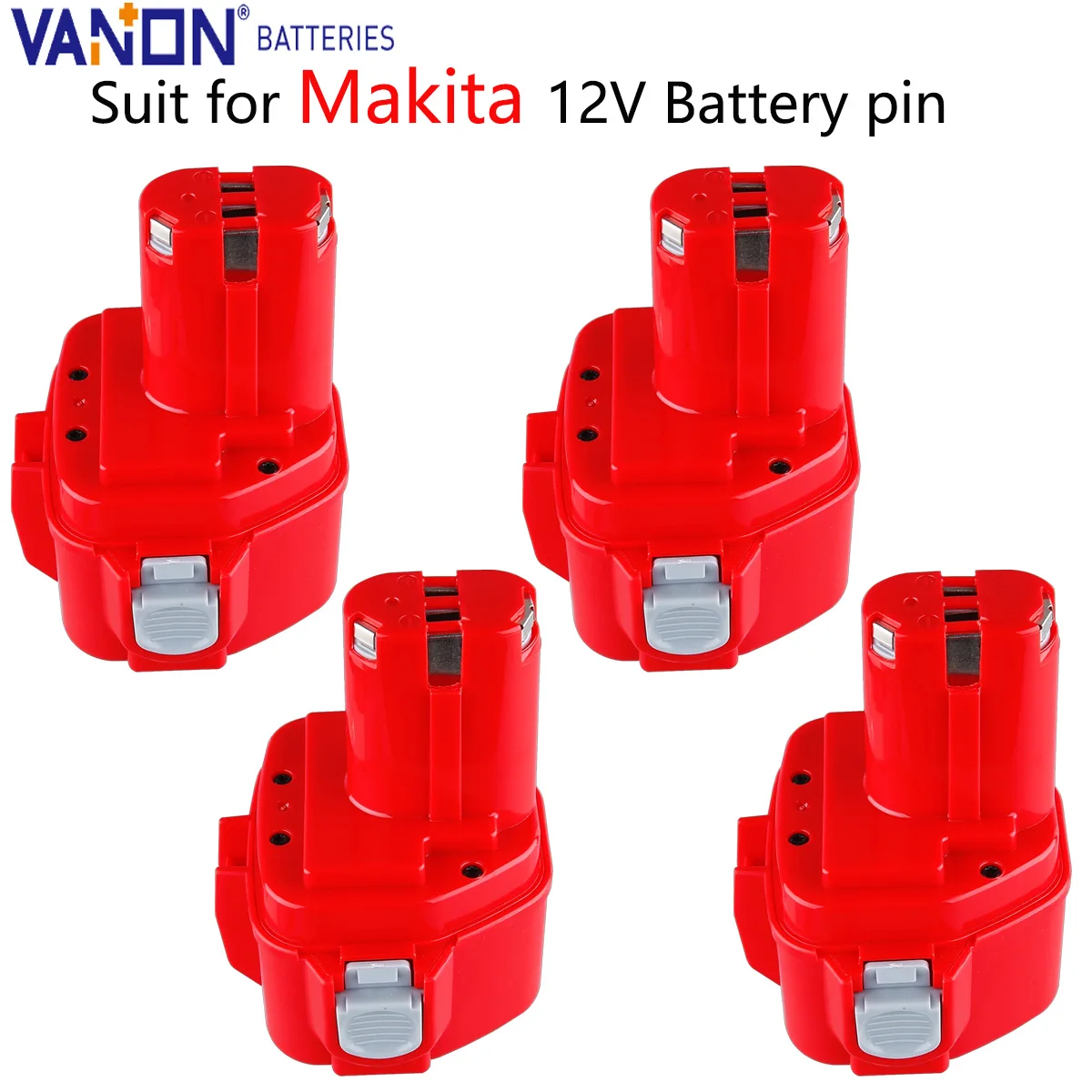 VANON 1/2/4Pack 1220 4800mAh Replacement for Makita Battery Compatible replace with12V Battery 1222 1233 1200 1201 1234 1235 192598-2 PA12 Battery pin