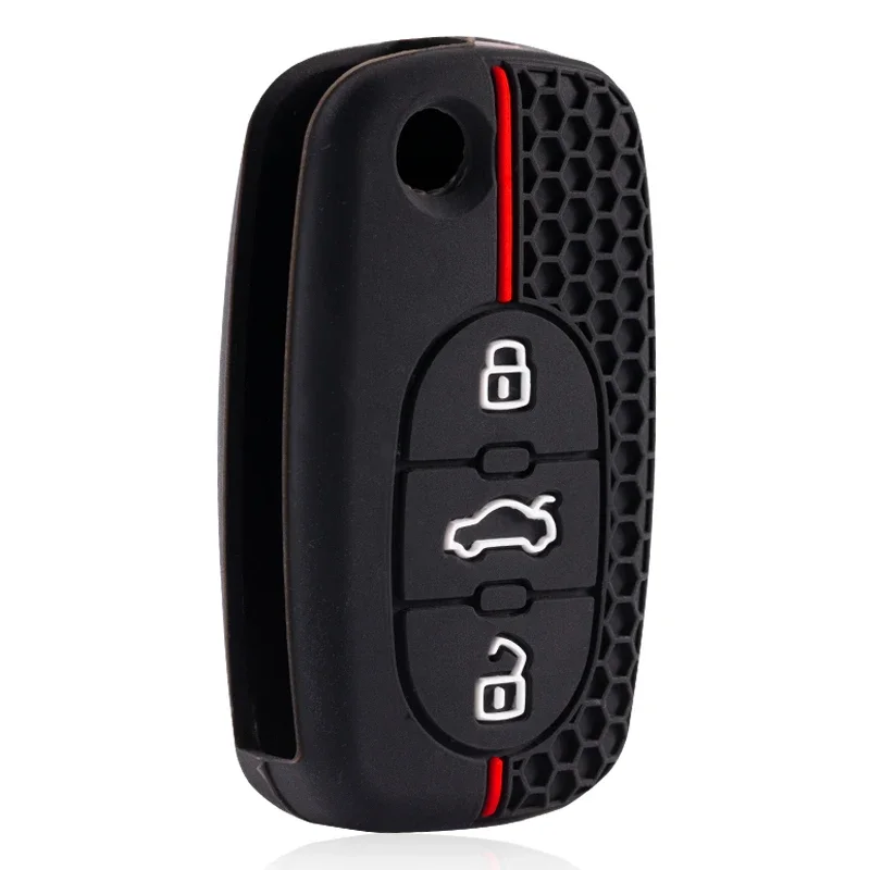 Capa Protetora de Silicone para Chave Automotiva Dobrável de 3 Botões para Audi A2 A3 S3 A4 S4 A6 S6 RS6 A8 TT