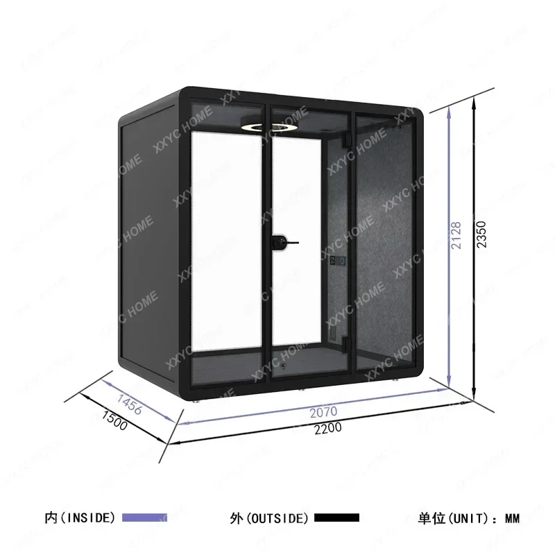 

A Mobile soundproof room Silent compartment Recording studio Indoor office Meeting room Soundproof compartment Silent