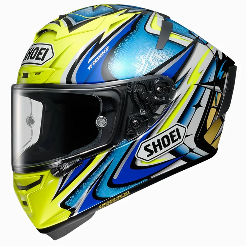 

MoShoei X-Spirit 3 Full Face Street Motorcycle Helmet Shoei X-14 X-Fourteen 74 Yellow Kato Daijiro TC-3 Helmet