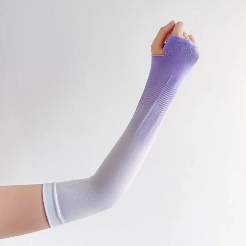 التدرج اللون أكمام أذرع تبريد الجليد النسيج المضادة للأشعة فوق البنفسجية واقية من الشمس تشغيل الدراجات كم الرياضة في الهواء الطلق ركوب الدراجات مدفئات للذراع للرجال والنساء