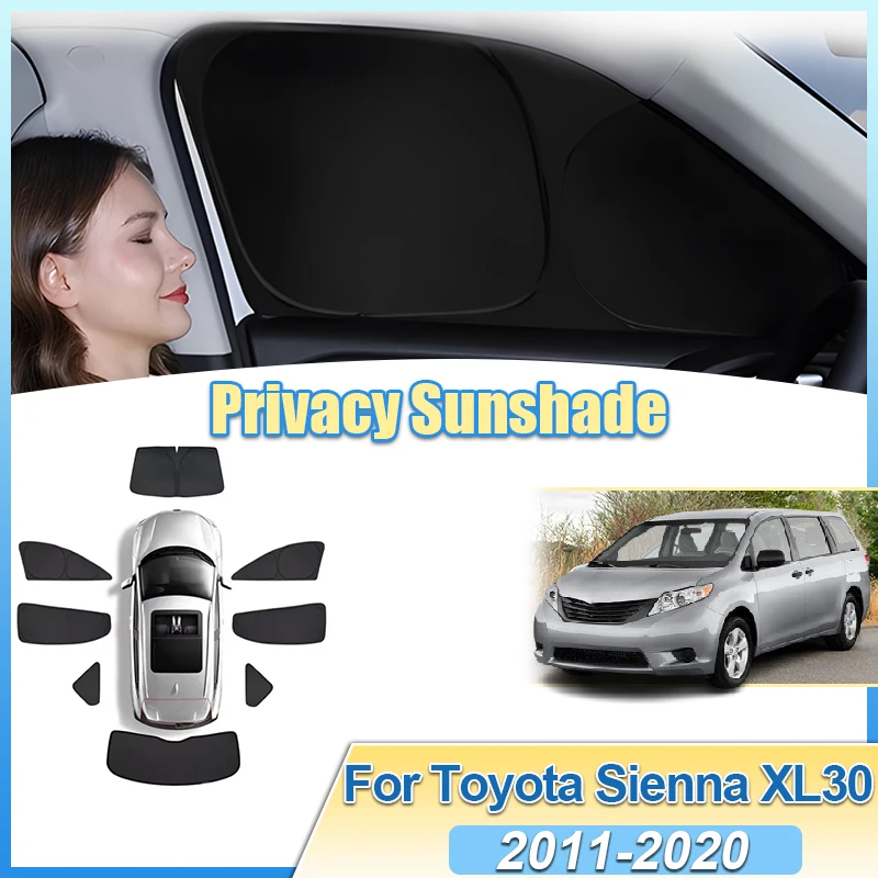 

Car Sunshades For Toyota Sienna XL3 2011-2020 Windows Cover Black Foldable Visor Privacy Shield Anti Sun Shade Auto Accessories