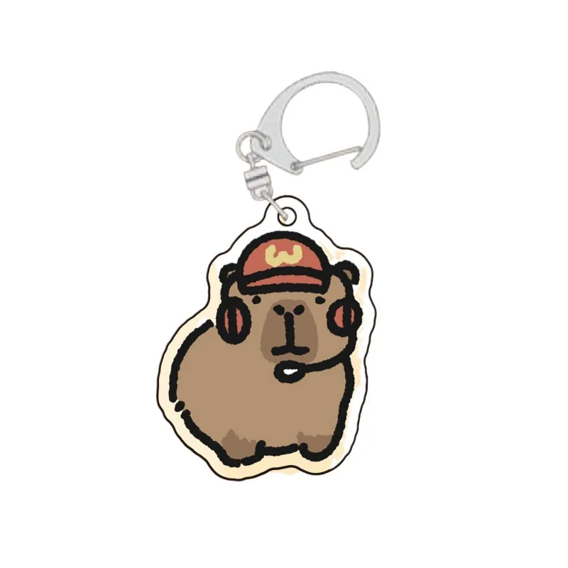 Kawaii Kapybara Guinea Pig Acrylic Keychain Cute Dolphin Funny Fun Small Gift Personality Keyring Decorative Pendant Friend Gift image 5