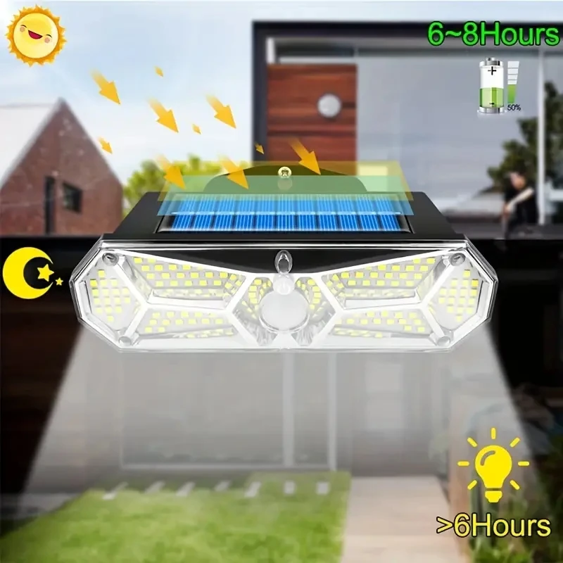 1 Pack of New Solar Outdoor Led Sports Sensor Wall Lights, Super Bright Wireless Design, Switchable 3 Modes, Courtyard, Road, Fences, Terrace, Garden, Porch, Lawn or Garage, Etc. Outdoor Places