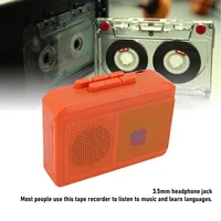 Grabadora de casete, reproductor de casete portátil, reproductor de cinta de casete con conector multifuncional de 3,5mm para estudio, vida laboral