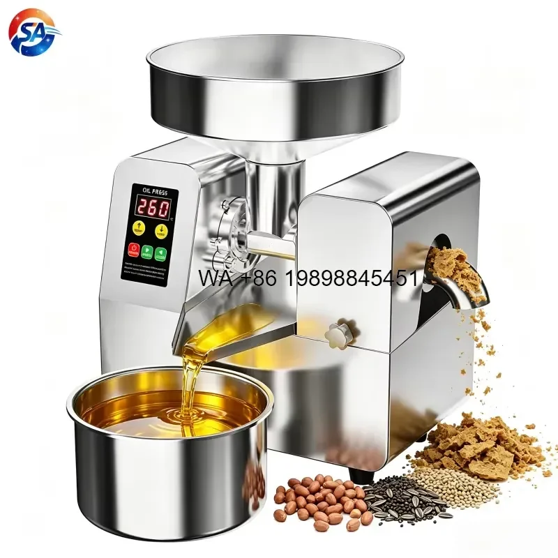 Wmwmnu for Q10 750W Oil Press 4-9KG/H Stainless Steel Automatic Oil Extractor Home Commercial Oil Presser