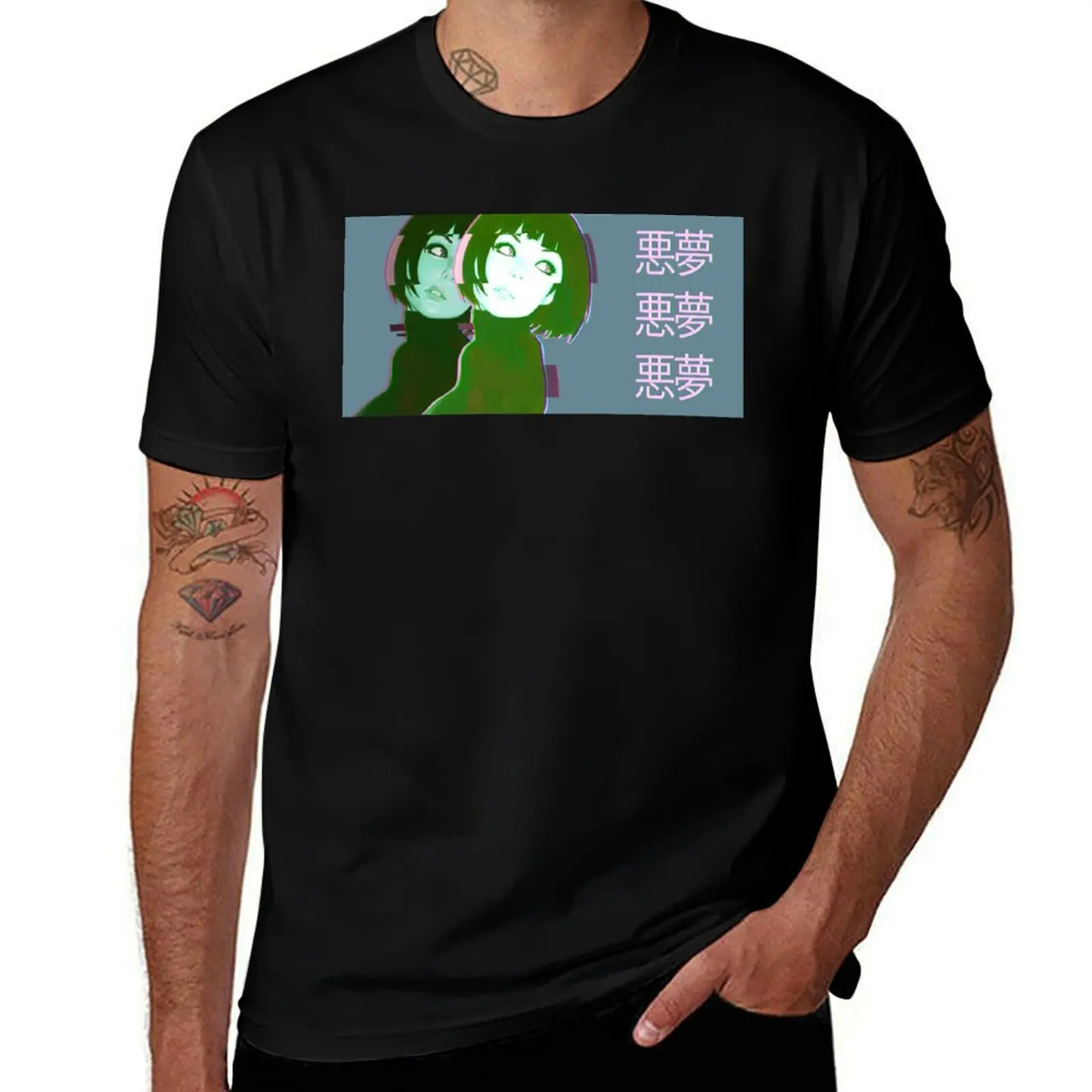 Vaporwave - Anime Girl 6 T-Shirt Plus Size Summer Short Sleeve T-Shirt