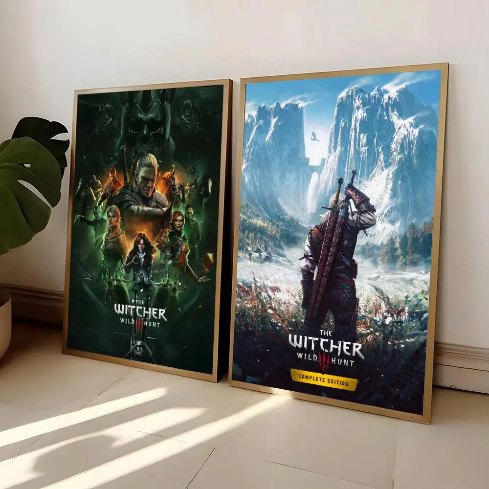 T-The W-Witcher 3 Pintura em tela com caligrafia, sem moldura, impressão em tela, imagem para sala de estar, decoração de casa