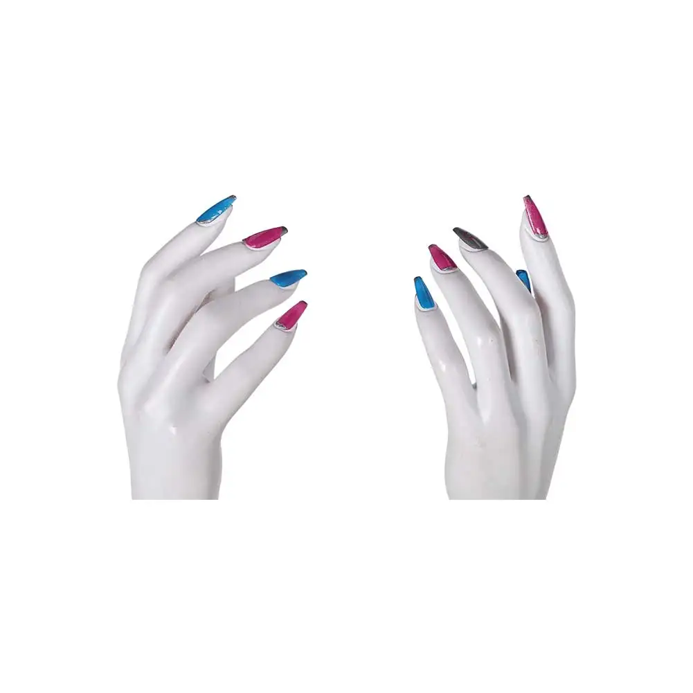 Arcane jinx cosplay unhas falsas arte disfarce 2024 jogo lol tv 2 fantasia dedos roleplay traje acessórios para adultos mulher menina