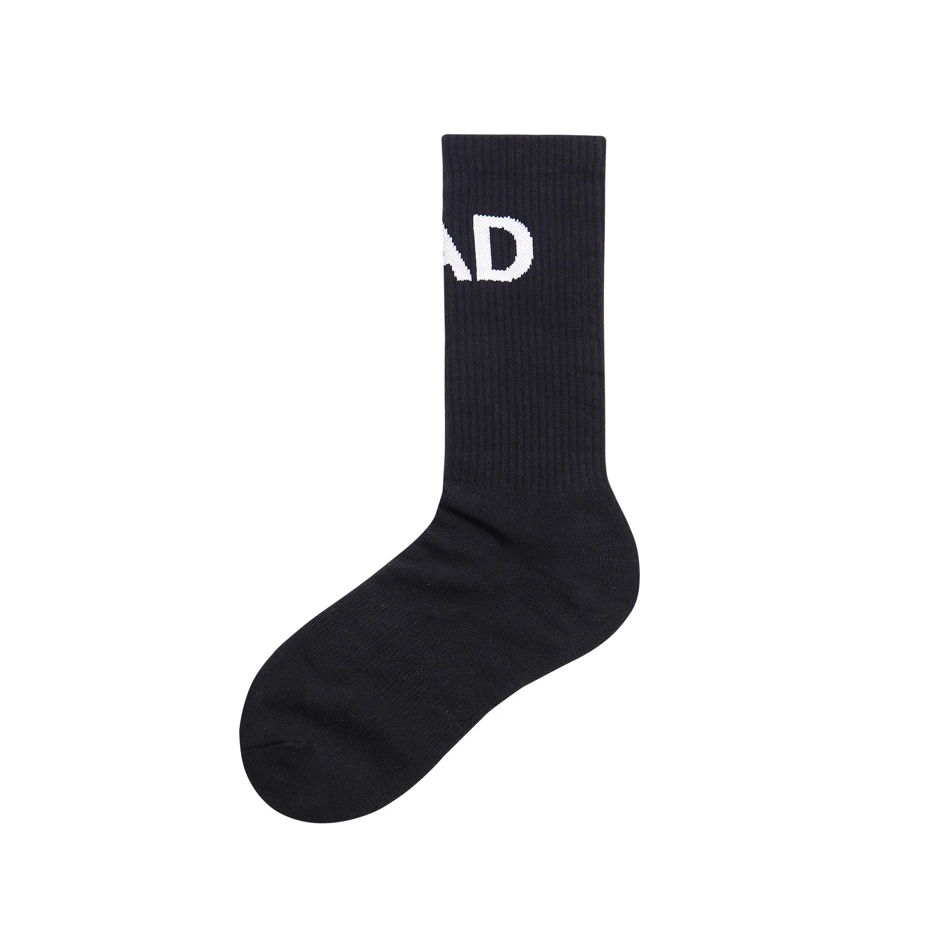 Men Medium Tube Socks Cotton Letters Black Fashion Sports Leisure Thickened Warm Towel Bottom Comfortable Trendy Socks