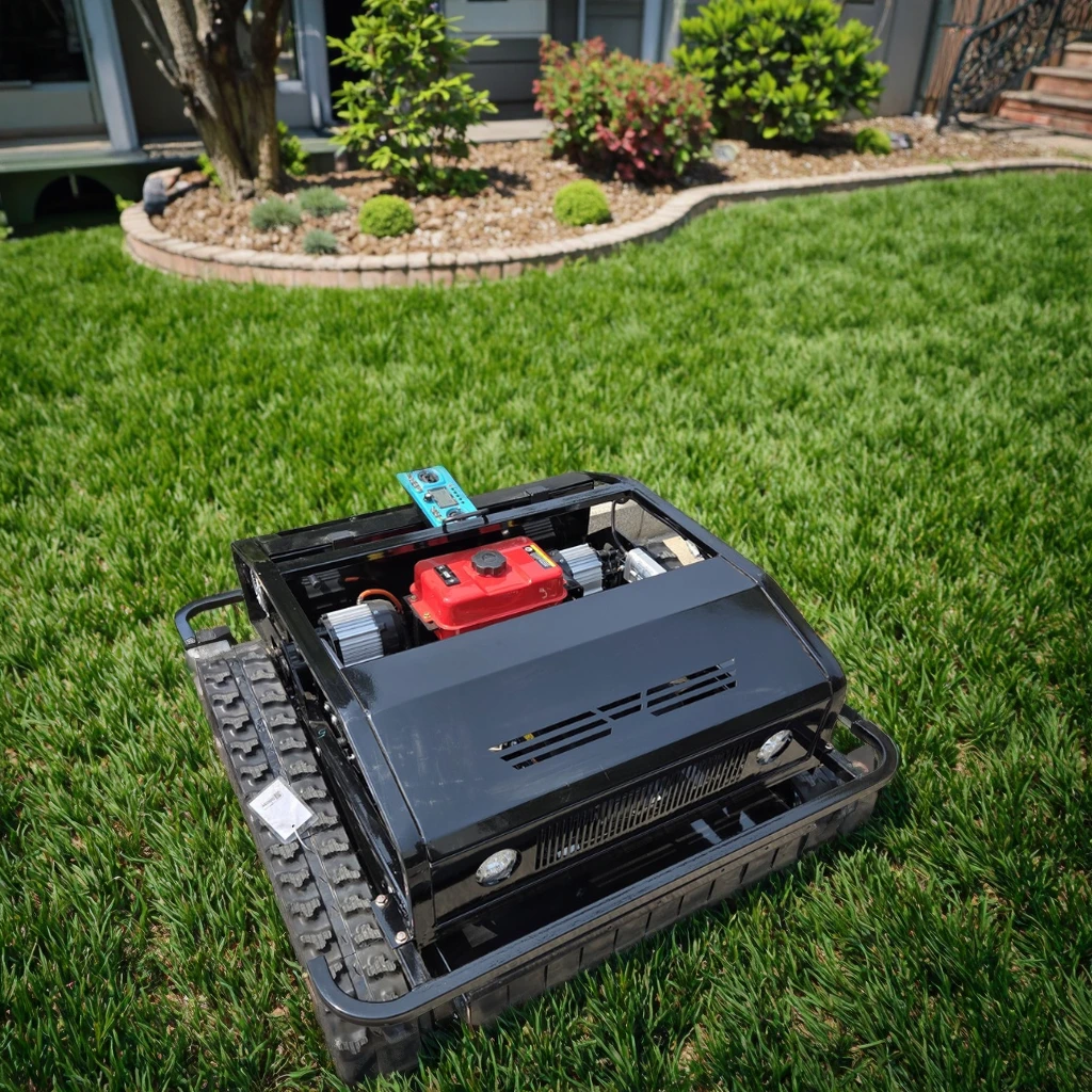 "High Horsepower All-Terrain Remote Control Lawn Mower: New Upgraded Model with Built-in Oil Pump & 60° Slope Support  Lawn  "