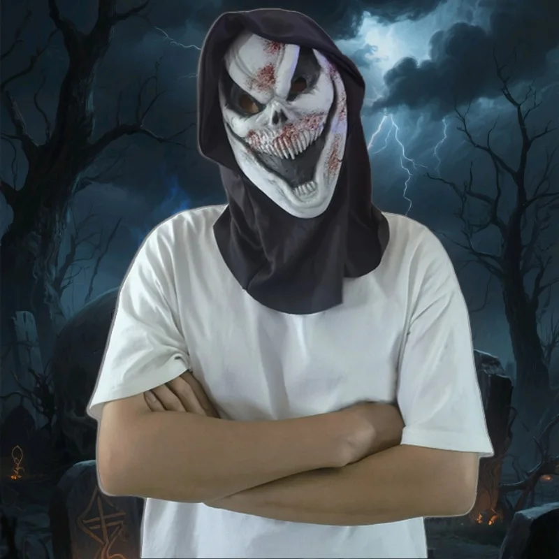 

Evil Scream Creepiest Mask with Scarf Ghost Full Head Scray Halloween Horror Costume Mask for Kids Adults Evil Mask