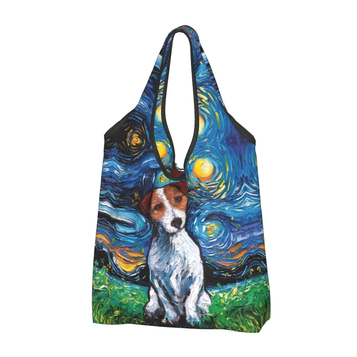 

Jack Russell Terrier Pop Art Grocery Shopping Bag Kawaii Shopper Tote Shoulder Bags Large Capacity Portable Dog Lover Handbag