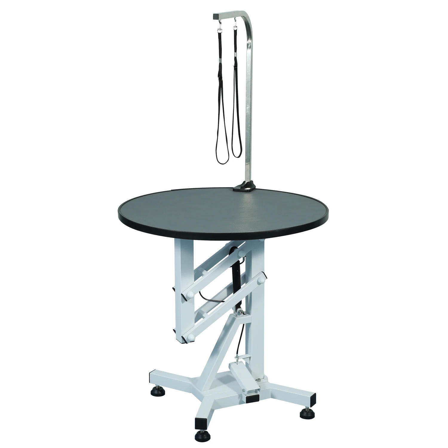 HFMED Height Adjustable Round Hydraulic Tables For Pet Dog Grooming Pet Grooming Tables