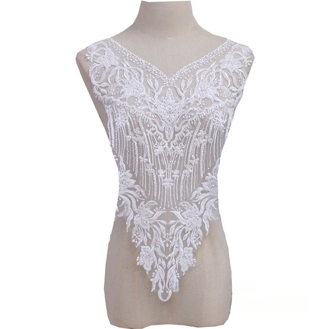 Новая бежевая сетка для ногтей с бусинами на груди и цветком, женская одежда, аксессуары для шитья, свадебные платья, вечерние платья, одежда, кружевная ткань