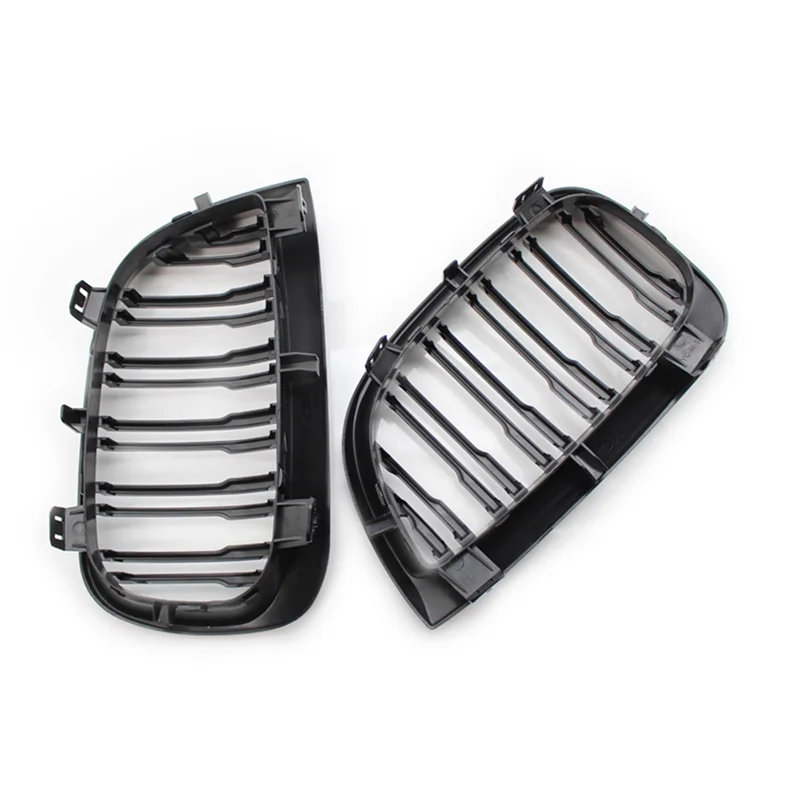 

3 Pair Front Kidney Double Line Grille Sport Grill Replacement For-BMW E81 E87 E88 1 Series 2004-2007 GLOSS BLACK