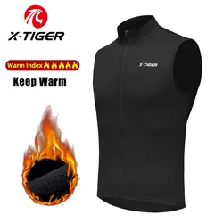 X-TIGER Cycling Jacket Windproof Warm MTB Bike Vest Sleeveless Jacket Light Cycling Jersey Bicycle Clothing Reflective Vest
