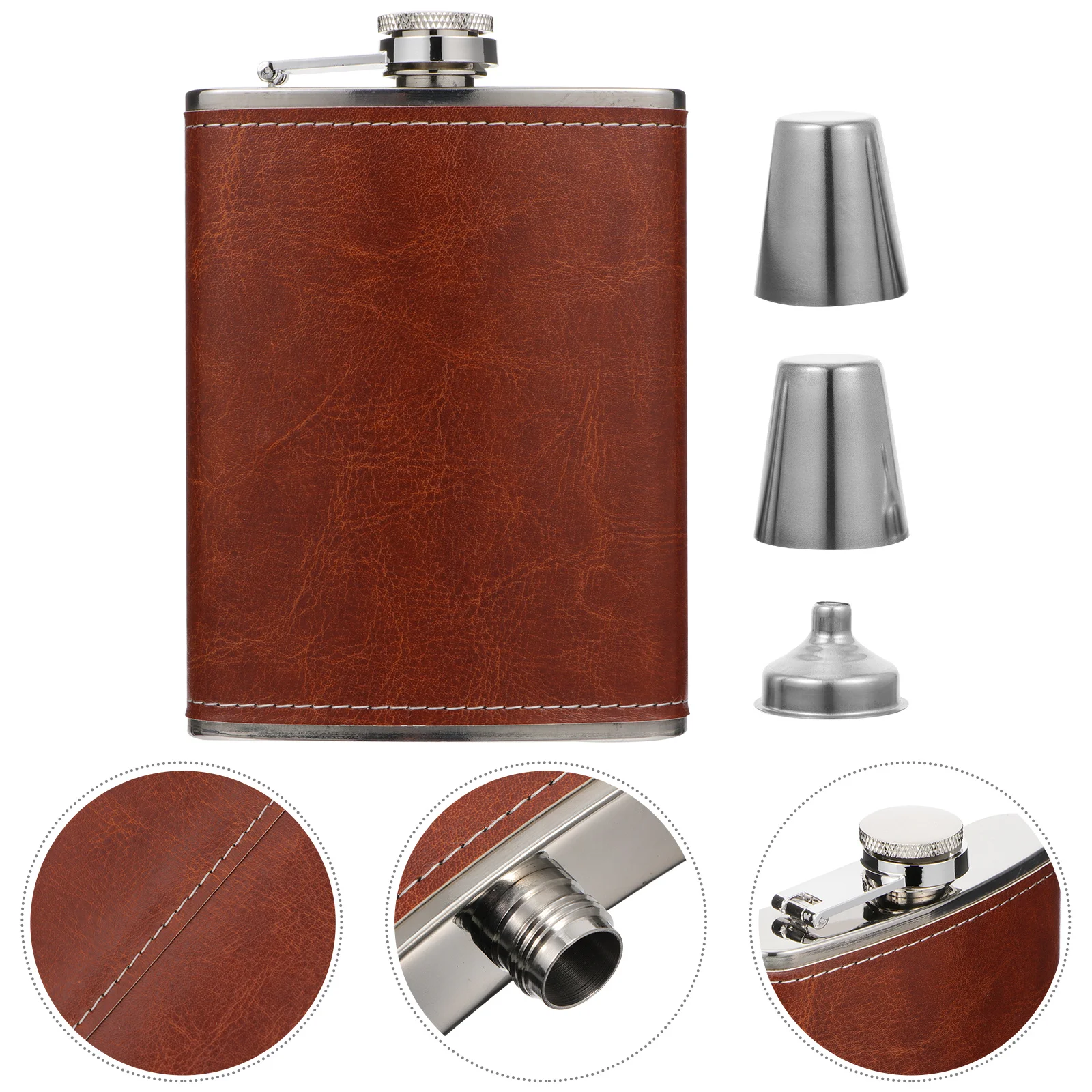 

1 Set Stainless Steel Portable Vintage Pocket With Cover For Outdoor Alcohol Storage Liquor Flask Camping Hiking