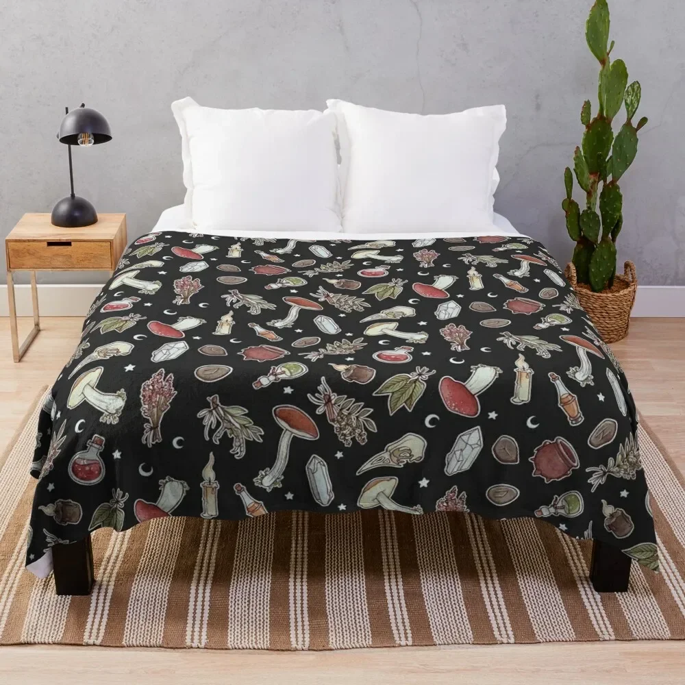 

Witchy Pattern Dark Throw Blanket All Weather Soft Throw Blanket for Sofa