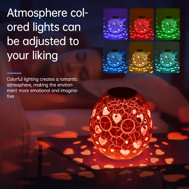 2024 New Desktop Crack Dinosaur Egg Night Light Touch Switch Long Battery Life Charging Tumbler Colorful Atmosphere Light