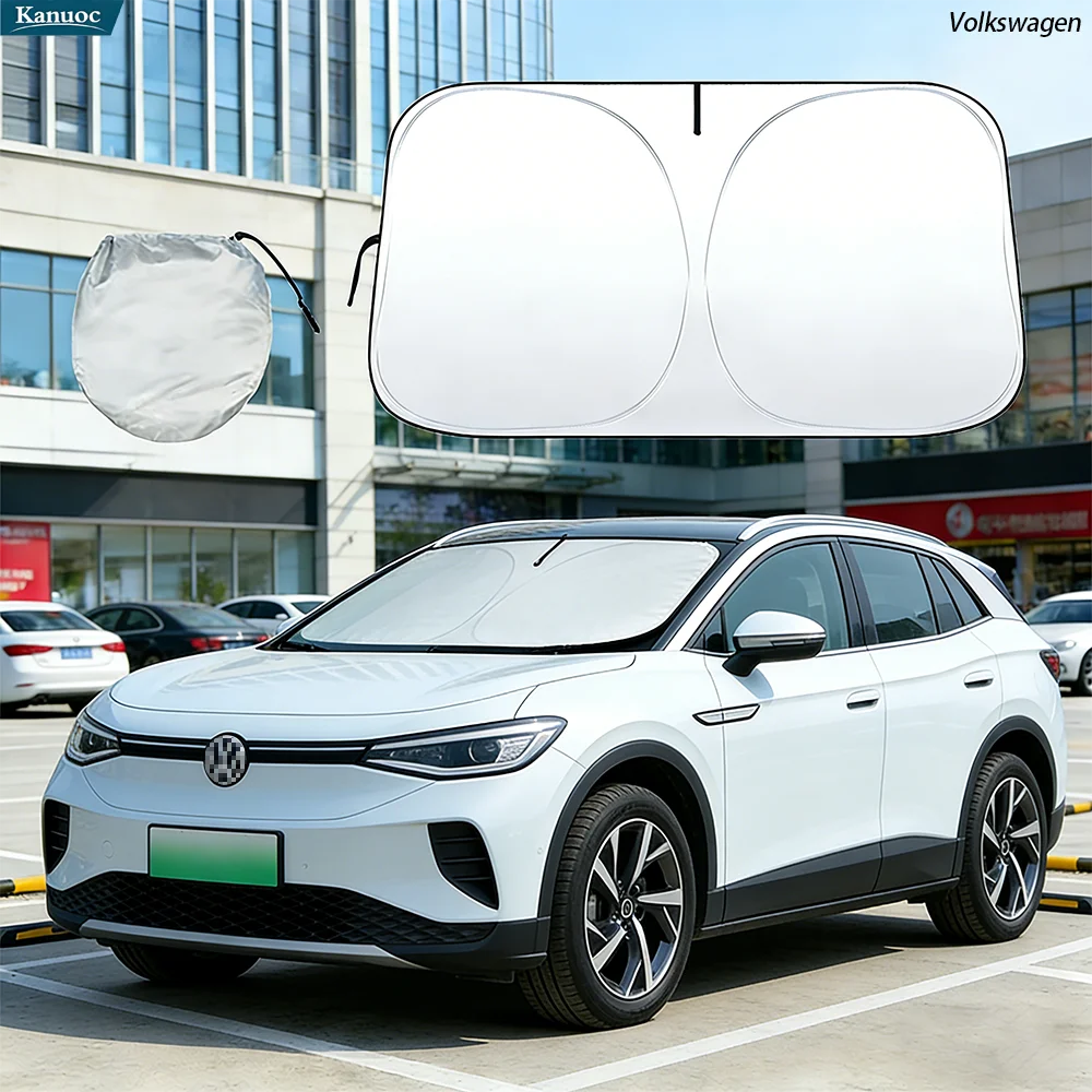 

Windshield Sun Shade For Volkswagen ID.4 2021-2026 Car Sunshade Sun Visor Protector Foldable Blocks UV Rays