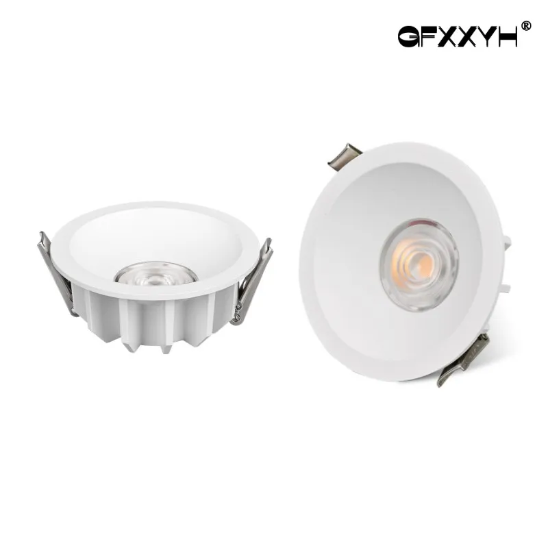 

White Downlight COB Anti-Glare Narrow Frame Home Opening 5W 7W 9W 10W 12W 15W 18W 20W 24WUltra-Thin Embedded LED Ceiling Lamp