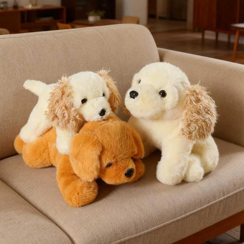 

30-50cm Lying Dog Plush Toy White Yellow Styles Soft Stuffed Animal Cozy Hugging Pillow Cute Kids Gift Home Decoration Gift Idea