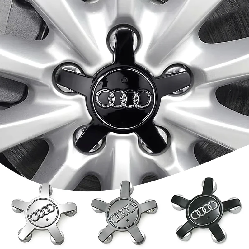 4Pcs Car Tire Wheel Hub Center Cover Badge Decoration Set Car Accessories For Audi series A1 A3 A4 A4L A5 Q5 A6L A7 A8L R8 TT S6